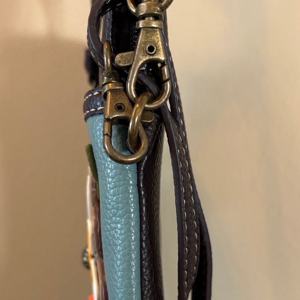 Chala Floral Crossbody Bag in Blue and Brown - Picture 7 of 8